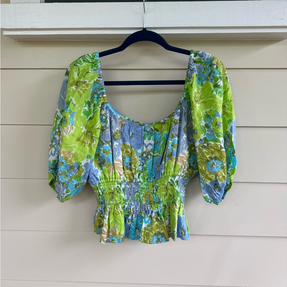 Floral Puff Sleeve Top